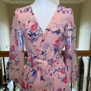 Eliza J, Floral print, High-low, wrap maxi-dress. Size 6